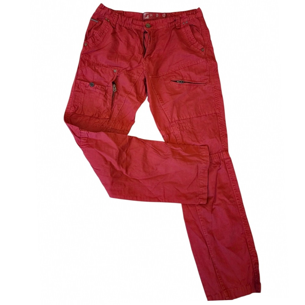 Hydro Power Supply Mens Burgundy Red Straight Cargo Pants 45F-235 Size 38 NWT